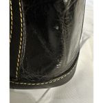 Dooney & Bourke Vintage Croco Embossed Black Leather Satchel Purse Tassels Large Photo 4