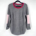 Anthropologie  Rebekah‎ Color block Tunic Sweater Size Small Gray Pink Photo 2