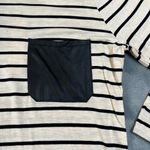 Romeo + Juliet Couture Crewneck Stripe Faux Leather Trim Top Size Small NEW Photo 5