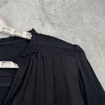 Velvet by Graham & Spencer Blouse Black Long Sleeve V Photo 5