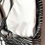 Shade & Shore Black White Striped Textured Longline Bikini Top Size S (4-6) New! Photo 6