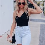 Le lis  Black Asymmetrical Bodysuit Cowl Neck Small NWT Photo 9