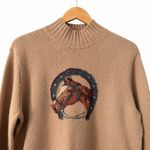 Ralph Lauren VTG Lauren Womens Size L Equestrian Horse Lambswool Sweater Rare Photo 3