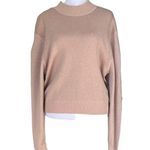 Free People  - NWT Women's Starry Night Shimmer Metallic Sweater Cream Puff Sz L Photo 2