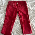 Arden B  Vibrant Red Pants with Gold Accents Photo 0