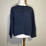 Eileen Fisher navy blue open front cardigan jacket size PM Photo 2