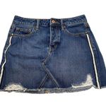 American Eagle Hi-Rise Festival Mini Distressed Mini Jean Denim Skirt Size 2 Photo 3