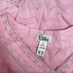 Lilly Pulitzer Vintage White Label Linen Top Womens Size XS Beaded Embroidered Photo 7