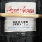 Vintage Gianni Ferrara Leather‎ Jacket Men Medium Retro 90s Biker Luxury Power Black Photo 3