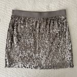 Chelsea and Violet Silver Sequin Mini Skirt Medium Photo 0