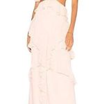 Fame and Partners Marissa Ruffle Maxi Dress Pale Pink Lined Boho Size 2 NWT Photo 1