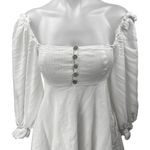 Lulus White Puff Long Sleeve Square Neck Mini A Photo 2