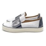 Stuart Weitzman Boyband Argento Velvet Platform Sneaker Silver Platinum Size 8 Photo 3