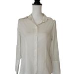 W By Worth Worth Woman’s White Polka Dot Solid Cotton Top, Sz S.  Photo 0