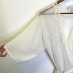 Vintage Expressions by California Dynasty Lace Trim Chiffon Robe Cream‎ Size M Size M Photo 1