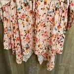 Torrid Light Pink Floral Criss Cross Back Flowy Handkerchief Hem Top 0/Large Photo 3
