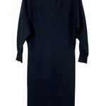 J. Crew Black Sweater Midi Knit Dress Long Sleeves Wool Blend Size M Size M Photo 0