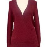 Cremieux Burgundy Charlotte Faux Wrap Wool Alpaca Blend V Photo 0