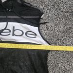 Bebe Black and White Mesh Sleeveless Hoodie Photo 9