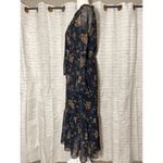 & Other Stories & Other Women's Long Black Floral Long Sleeved Dress Ruffles, Bell Sleeve Photo 4