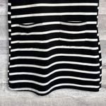 Nine 1 Eight NEW Knit Fitted Mini Dress S Black White Stripe Cotton Pockets Photo 2