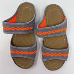 Unknown Brand Gray Orange Causal Wedge‎ Open Toe Sandals Size 8 Photo 4
