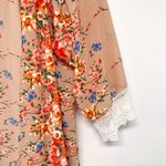 Anthropologie Floral Kimono Crochet Lace Open Sheer Lightweight Cardigan Shawl Blouse Top Photo 5