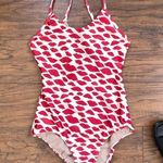 Adriana Degreas • Bacio Lip Print Swimsuit one piece red cream retro beach Photo 0