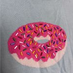 Talbots  Light Blue with Pink Sprinkle Donut Design Long Sleeve Sweater Top Photo 7
