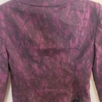 Alberta Ferretti Womens Short Jacket Coat S 30” Black Purple Lace Print Goth Photo 6