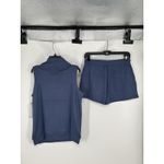 Softies Dream Knit Indigo 1/4 Quarter Zip Short Set Matching Lounge Set Small Blue Photo 1