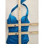 Tommy Bahama  Sz 6 Underwire Bra Halter Tie Neck Swimsuit Blue Ruched NWT Photo 12