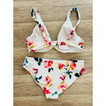 Athleta  Swimsuit Bikini Beach Swim Surf Tropical Floral White M 36 B/C Underwire Photo 3