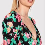 For Love & Lemons  “June” Dark Floral long Sleeve Open Back Mini Dress sz XS Photo 4