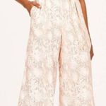 Loft snakeskin print beige pink wide leg jumpsuit preppy chic Photo 0