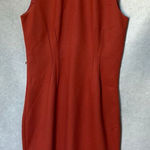 Elie Tahari Burnt Orange Wool-blend Stretch Lined Sheath Dress Size 8 Office Photo 0