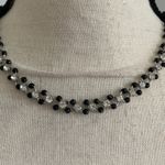 Sparkly Black Crystal Rhinestone Necklace & Earrings Set Matching Event Demure Photo 3