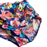 High Waisted Navy Blue Floral Flower Print Retro Bottoms Medium Photo 2
