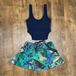 Aerie NEW Offline Ribbed Cutout Romper Dress Sz XS Blue Tropical Photo 2