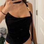 SheIn Black With Gold Clasp Halter Top Photo 2