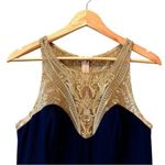 MARCHESA NOTTE Navy Golden Arch Silk Blend Dress Size 4 Blue Photo 4