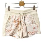 Champion  Small Shorts Cream Pink Marble Print Reverse Weave Drawstring Sweat Photo 0