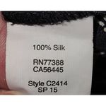 Madewell  Womens Black White Tidal‎ Wave Silk Kimono Short Romper XS Photo 4