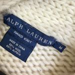 Ralph Lauren Vtg  Alpaca Wool Cardigan Sweater Womens Medium Cream Leather Buckle Photo 10