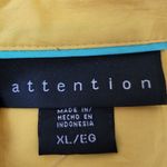 Attention  3/4 Sleeve Stretch Button Down Shirt Yellow Size XL Photo 2