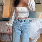 Princess Polly  White Crop Top Long Sleeve Photo 0
