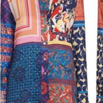 STAUD Martha Patchwork Satin Twill Tunic New Photo 0