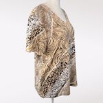 Rebecca Malone  Animal Print V-Neck Top XL Photo 5