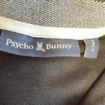 Psycho Bunny Pima Cotton Polo Shirt Skull Bunny Logo Black Gray Trim Small Photo 3
