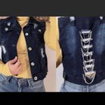 Embellished distressed denim vest size M Blue Size M Photo 4
